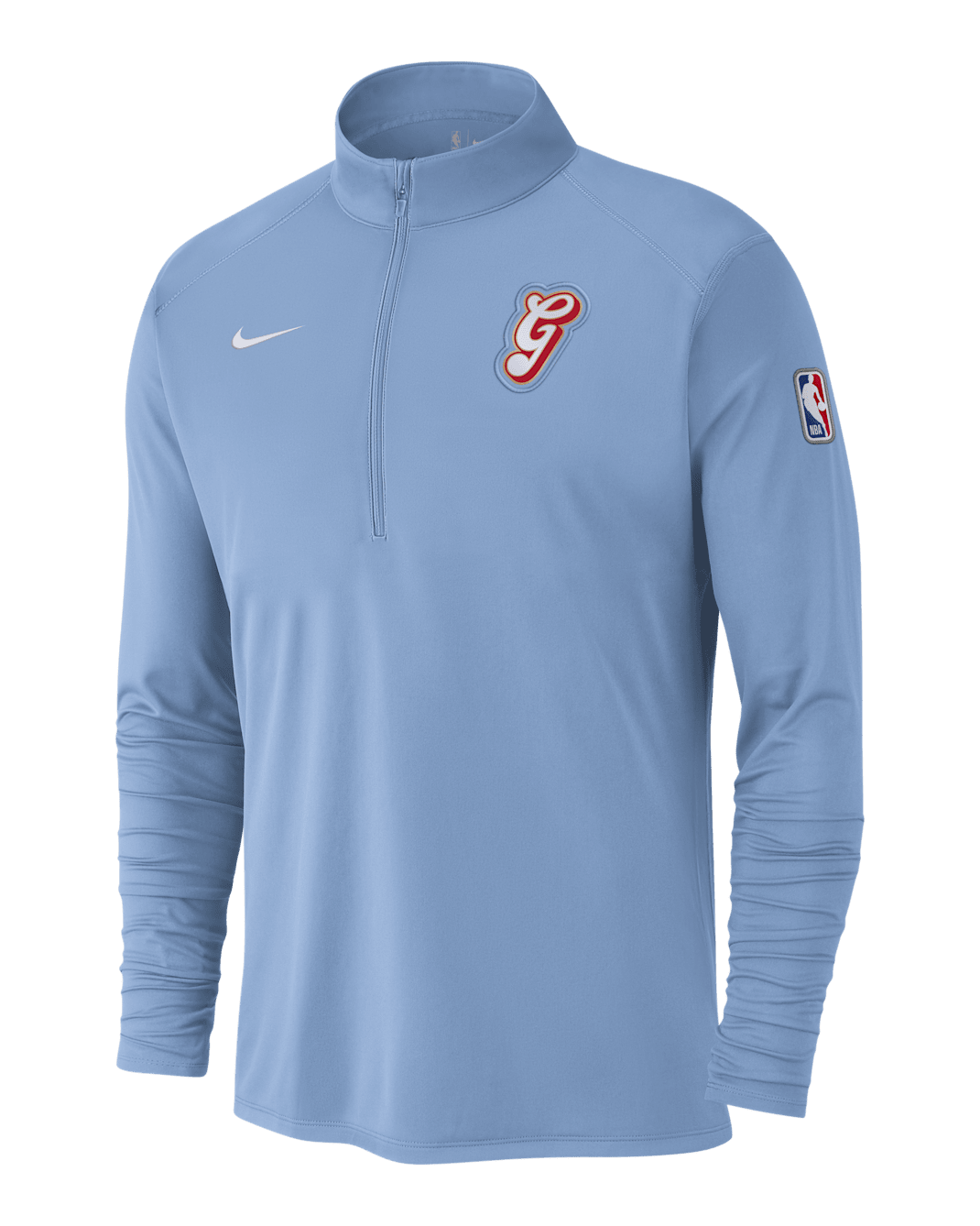 Playera de manga larga Nike Dri-FIT de la NBA de 1/2 cierre para hombre Memphis Grizzlies City Edition - Azul claro/Blanco/Blanco