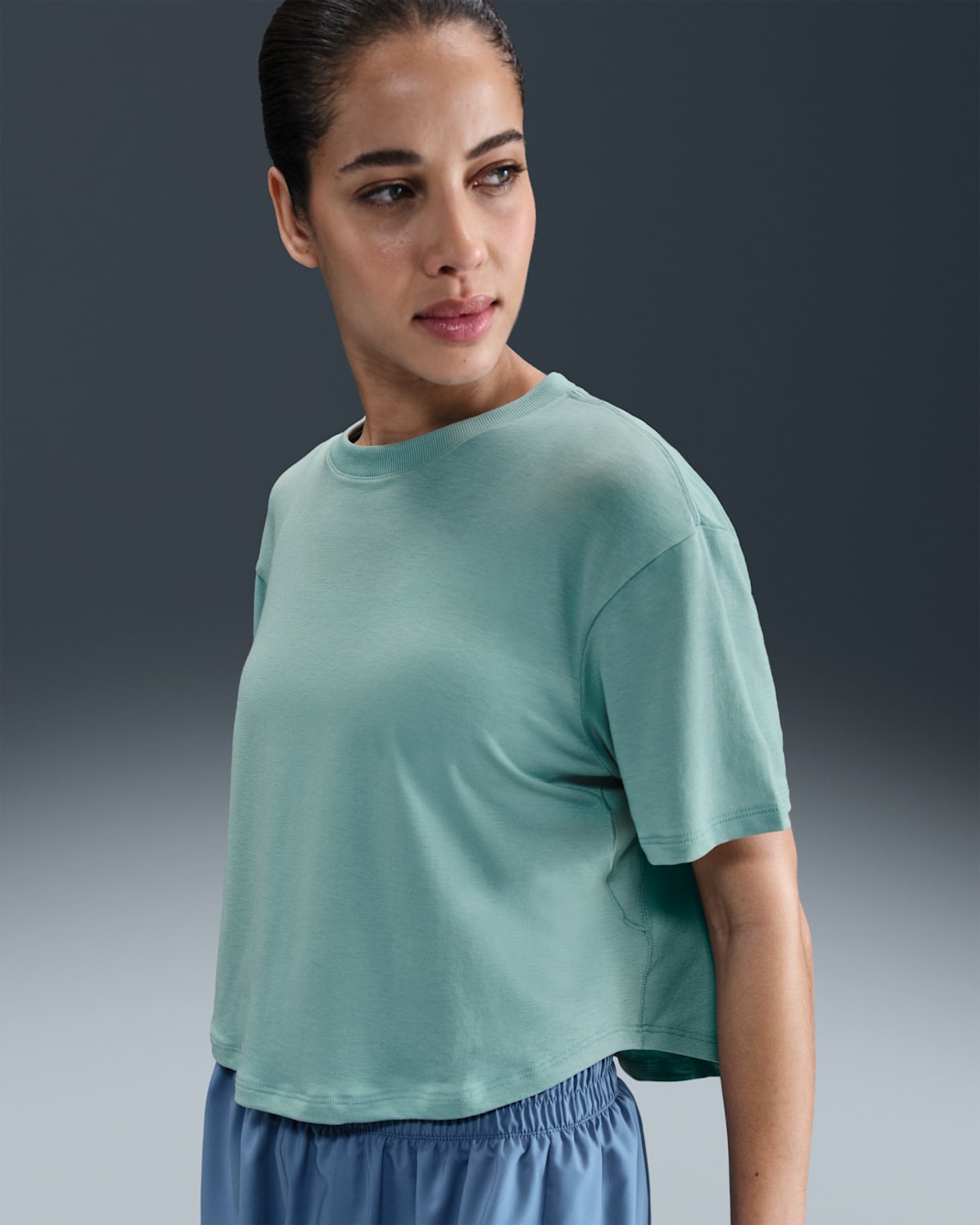 Nike One Relaxed Women's Dri-FIT Cropped Short-Sleeve Top - Cannon/White