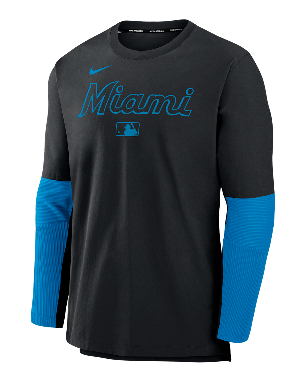 Miami Marlins Authentic Collection Player Men's Nike Dri-FIT MLB Pullover Sweatshirt - Black
