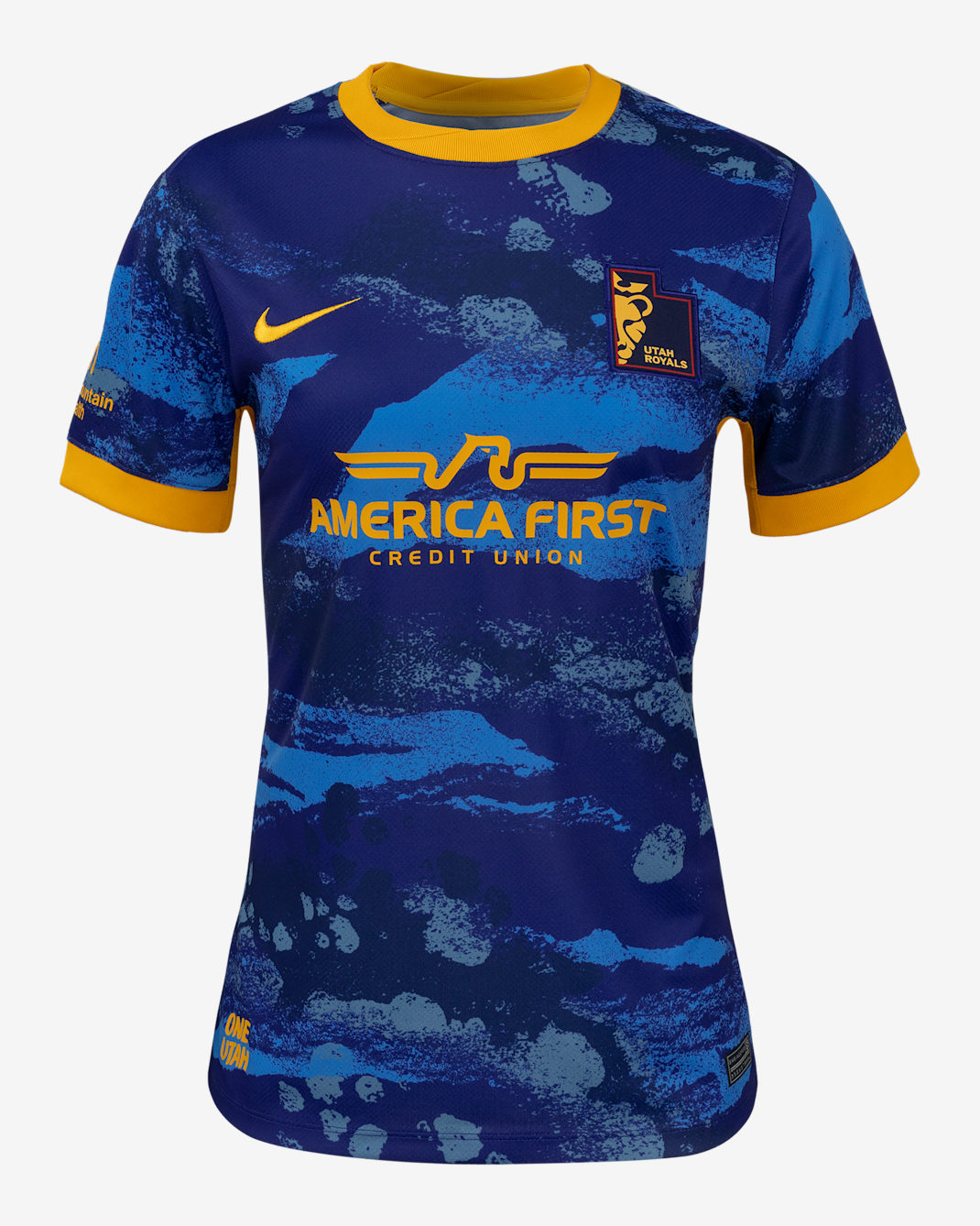 Jersey Nike Dri-FIT de la NWSL tipo réplica para mujer Utah Royals FC visitante 2025 Stadium - Azul royal intenso/Oro universitario