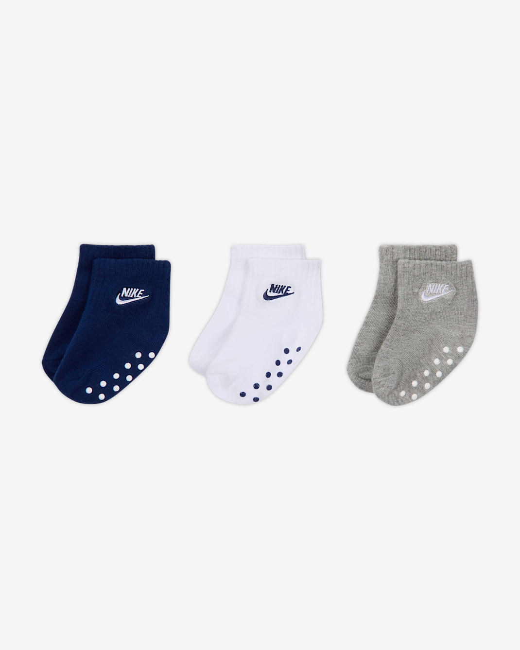 Nike-gripper-ankelstrømper til babyer (6-12M) (3 par) - Blue Void