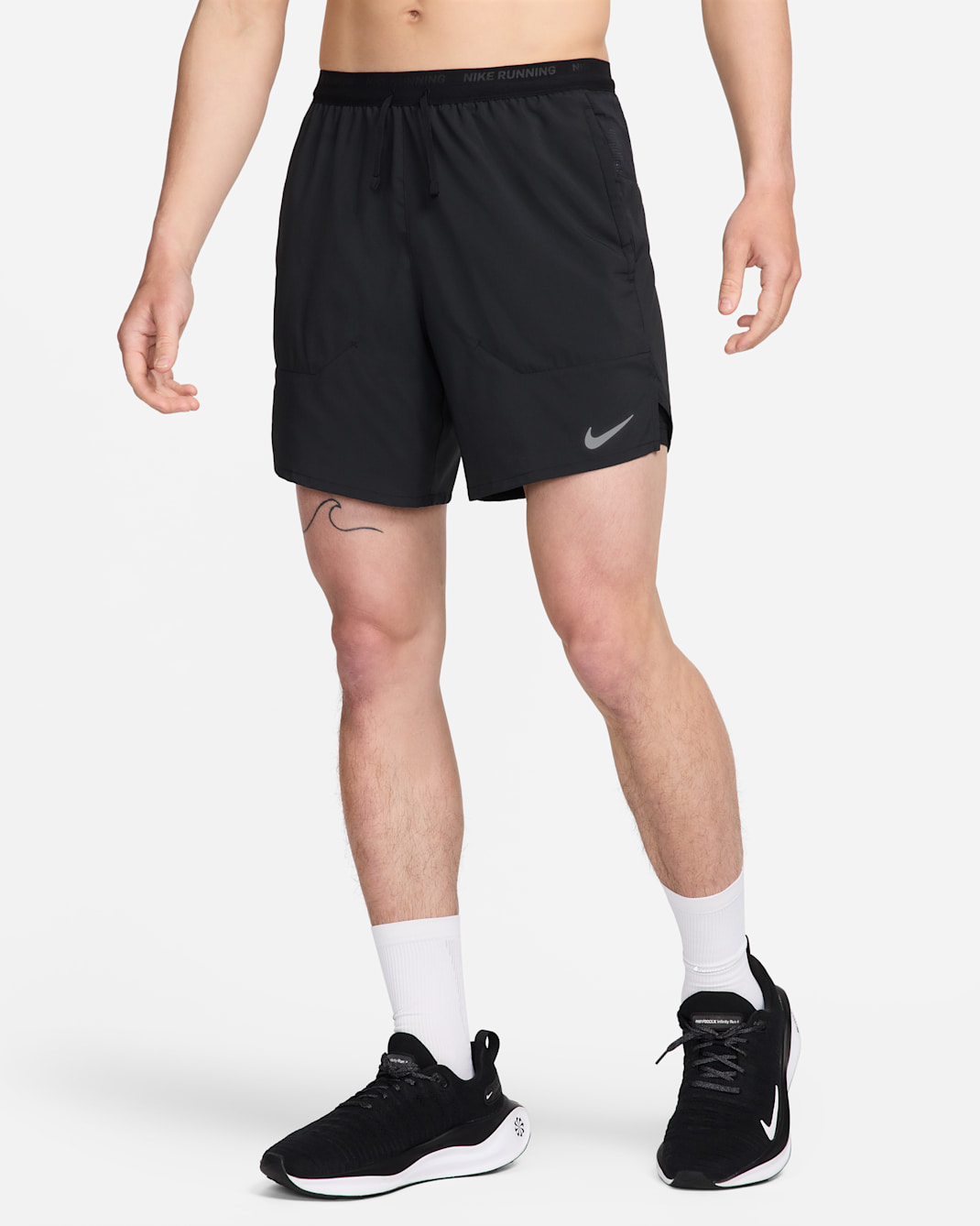 Nike Dri-FIT Stride 男款 7" 二合一跑步短褲 - 黑色/黑色/黑色