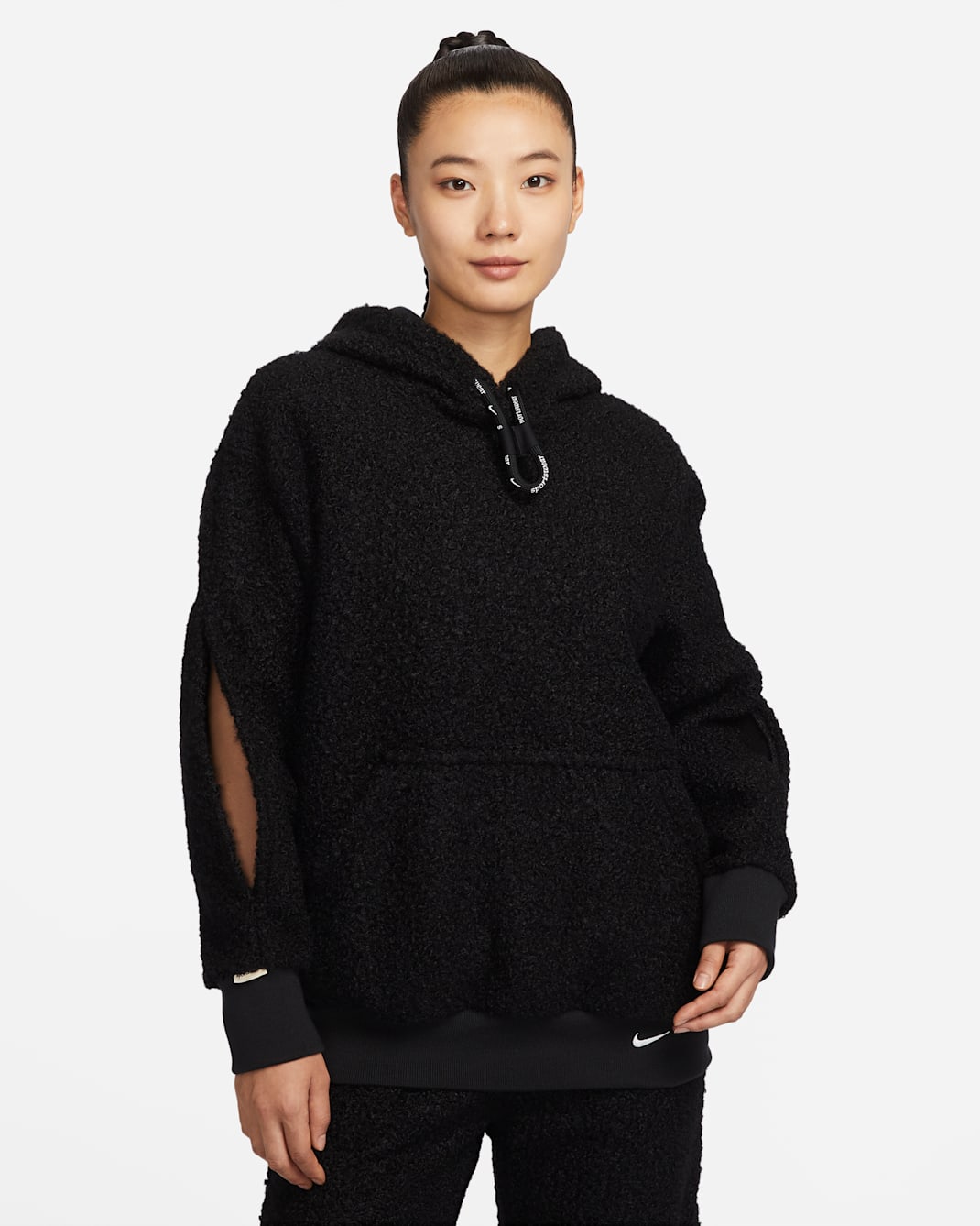 ナイキ スポーツウェア コレクション ウィメンズ ハイパイル フリース パーカー - ブラック/サミットホワイト