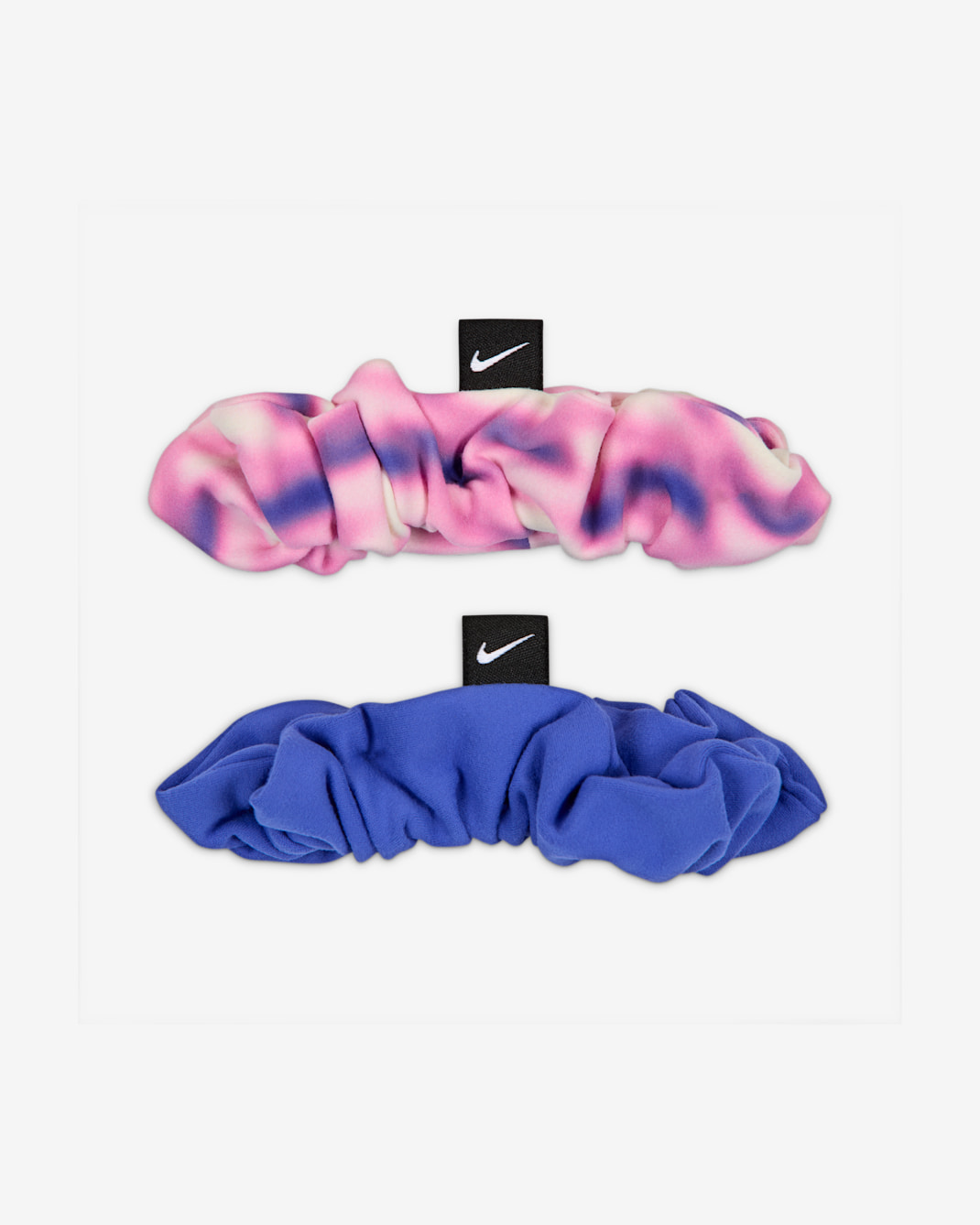 Scrunchies Nike Dri-FIT (paquete de 2) - Magenta claro/Zafiro/Blanco