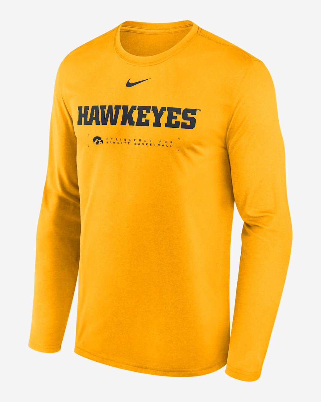 Playera universitaria de manga larga Nike Dri-FIT para hombre Iowa Courtside Basketball Shootaround Legend - Oro