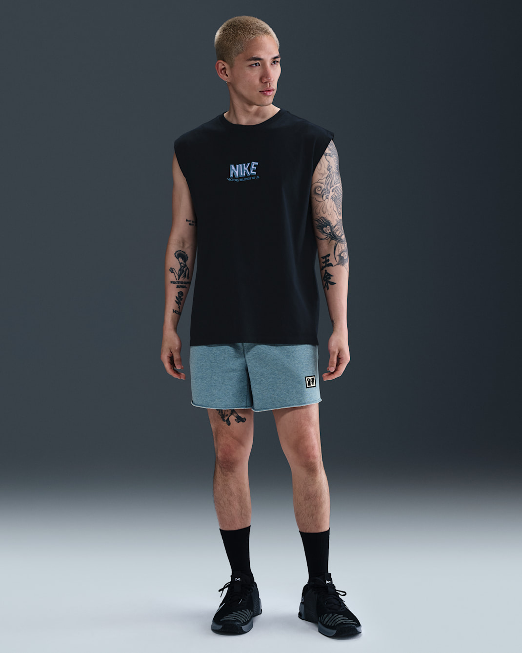 나이키 헤리티지 남성 드라이 핏 5인치 피트니스 쇼츠 - 스모키 블루/헤더/페일 아이보리/스모키 블루