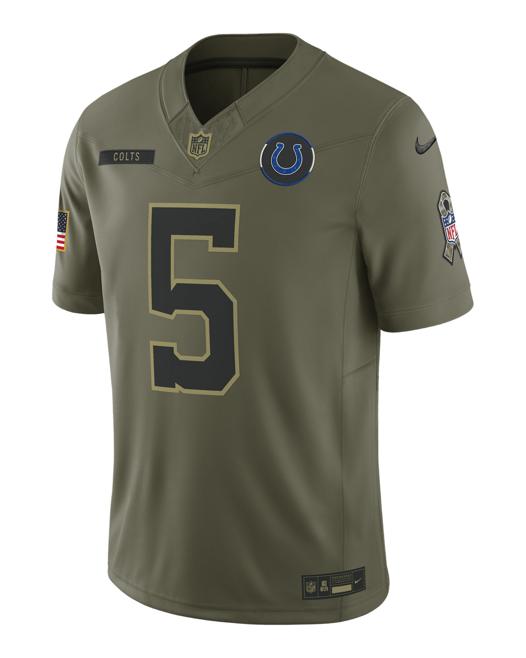 Jersey Nike Dri-FIT de la NFL Limited para hombre Anthony Richardson Sr. Indianapolis Colts Salute to Service - Oliva
