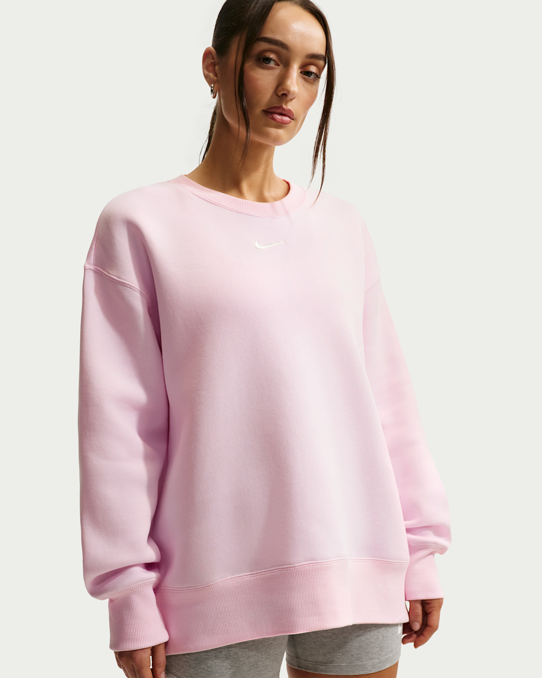 Nike Sportswear Phoenix Fleece Women's Oversized Crew-Neck Sweatshirt - Pink Foam/Sail