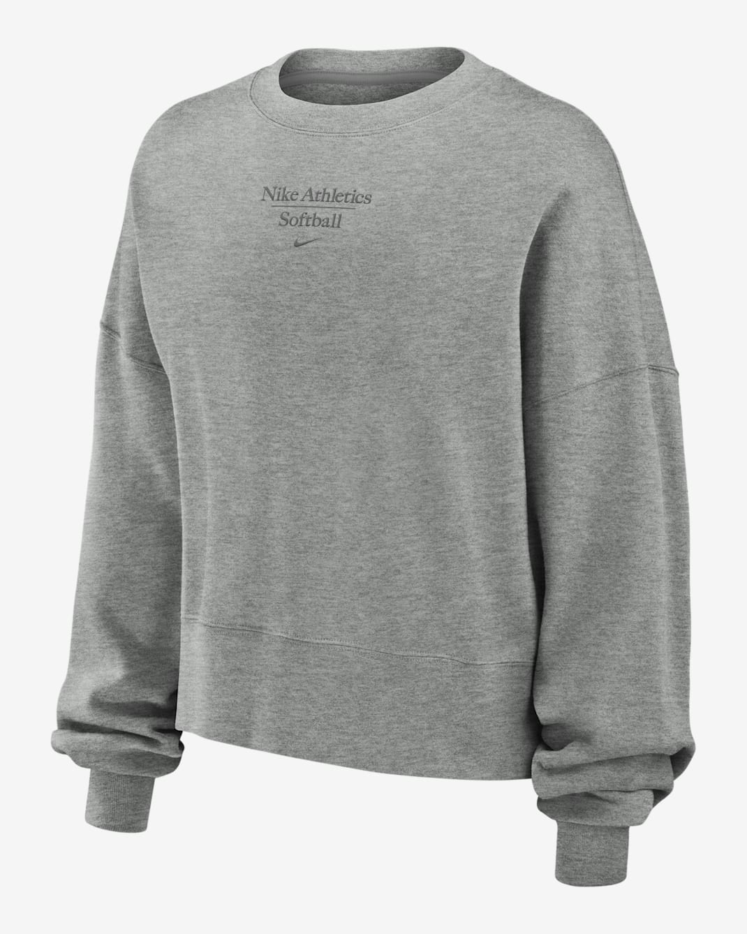 Sudadera de softball de cuello redondo para mujer Nike Phoenix Fleece - Gris oscuro jaspeado