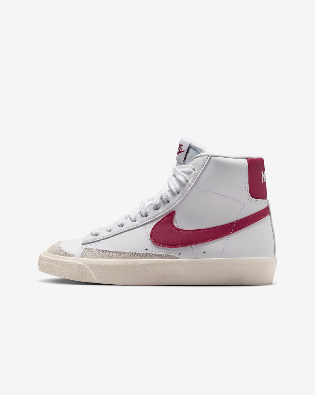 Tenis para niños grandes Nike Blazer Mid '77 - Blanco/Vela/Remolacha dulce