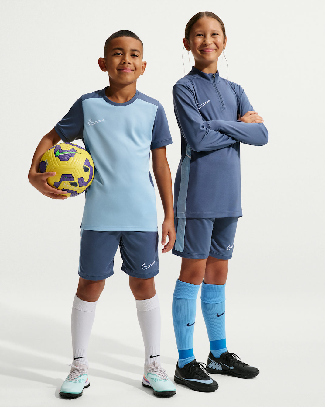 Nike Academy Big Kids' Dri-FIT Soccer Knit Shorts - Diffused Blue/Psychic Blue/White