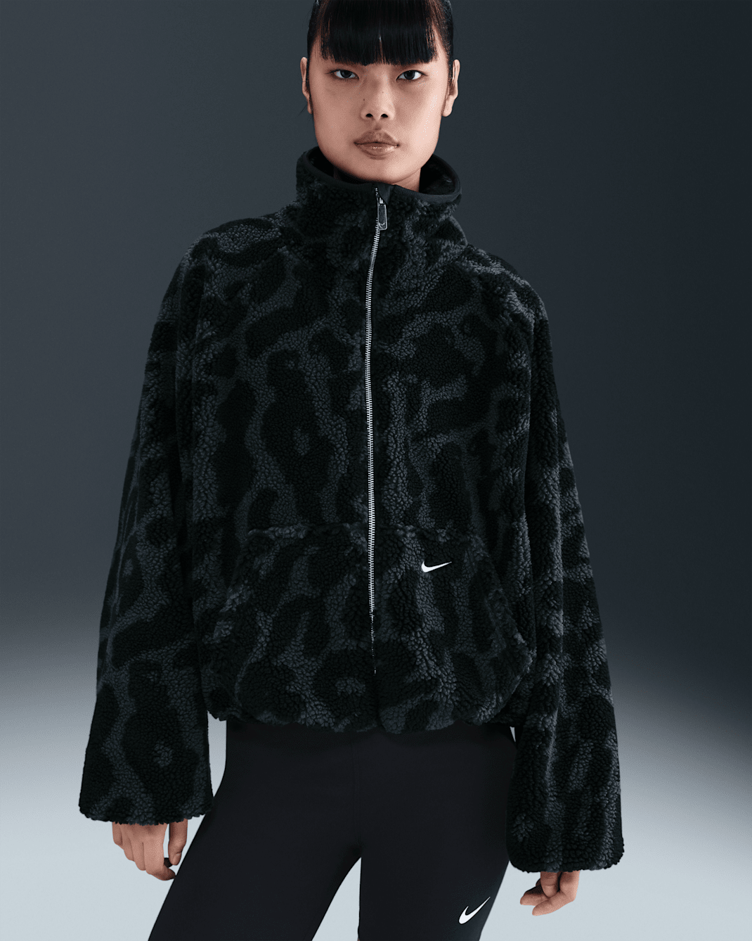 Nike Sportswear Women's High-Pile Fleece Jacket - Black/Black/Sail