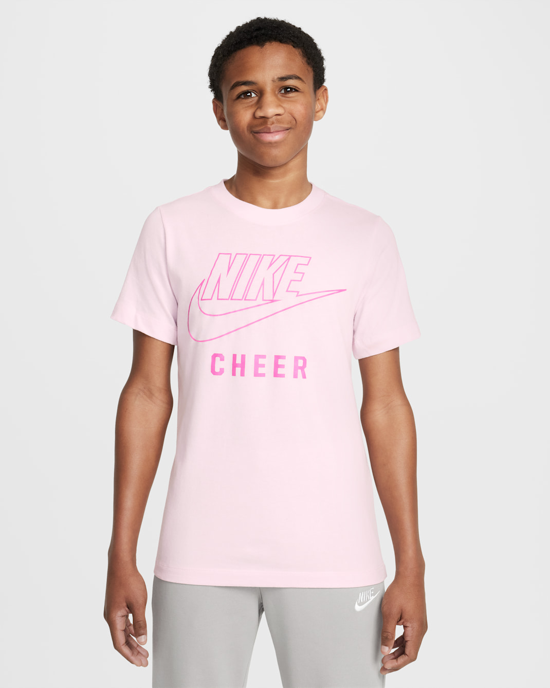 Playera de porra para niños talla grande Nike Swoosh - Espuma rosa