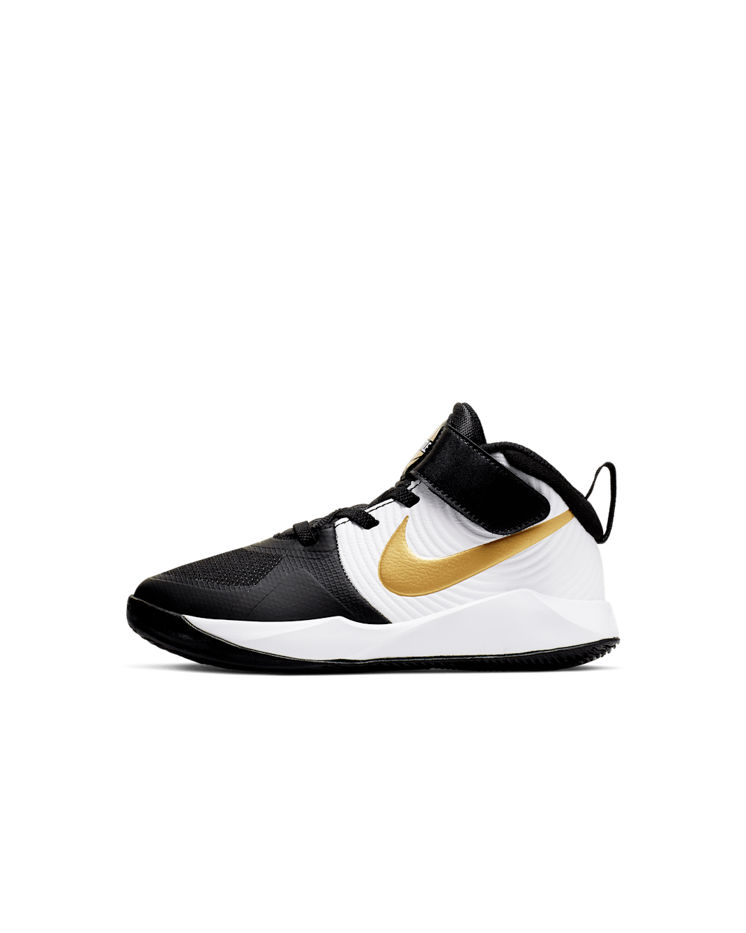 Nike Team Hustle D 9 小童鞋款 - 黑色/白色/Metallic Gold