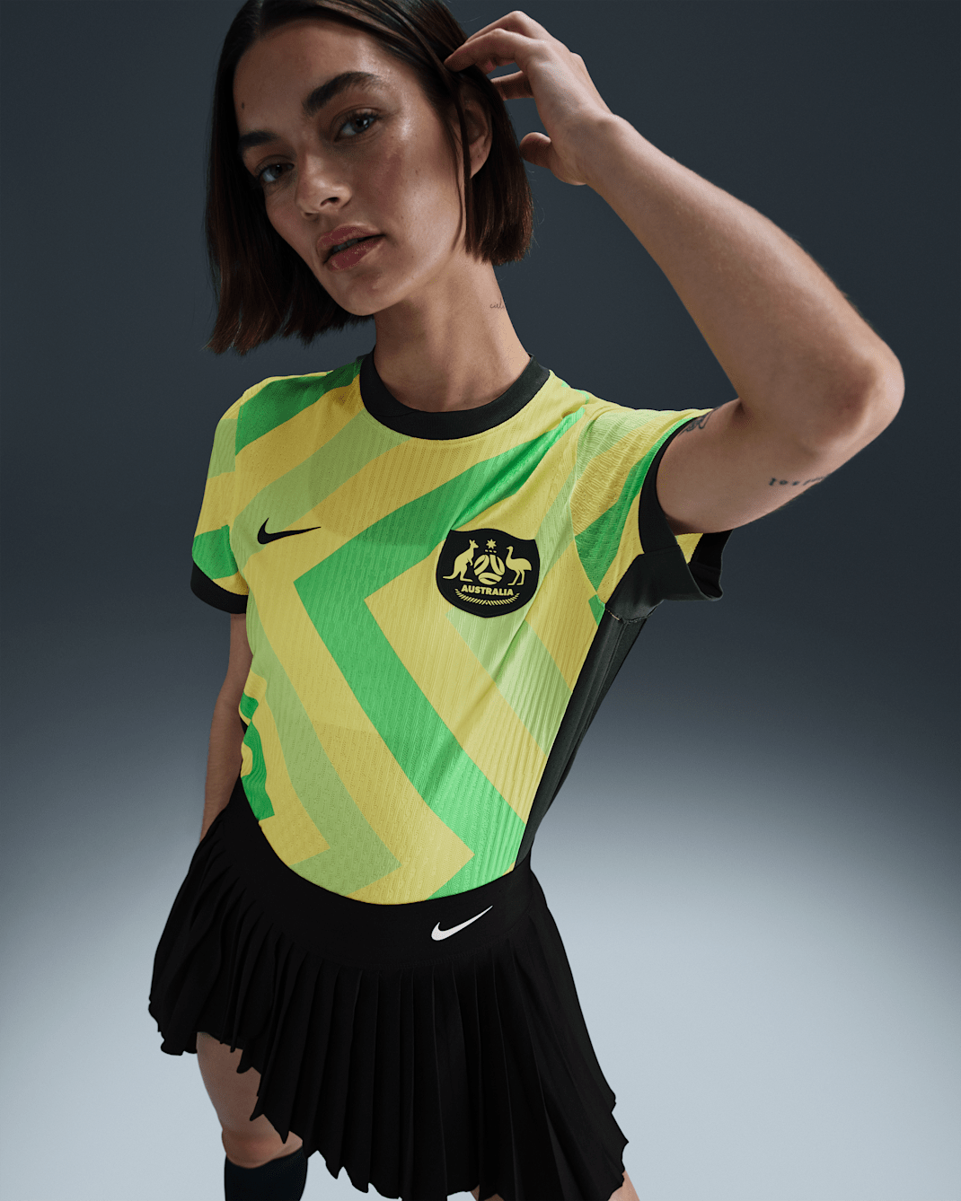 Autentický dámský zápasový/domácí fotbalový dres Nike Dri-FIT ADV Austrálie 2025/26 - Light Voltage Yellow Ii/Pro Green/Pro Green/Pro Green
