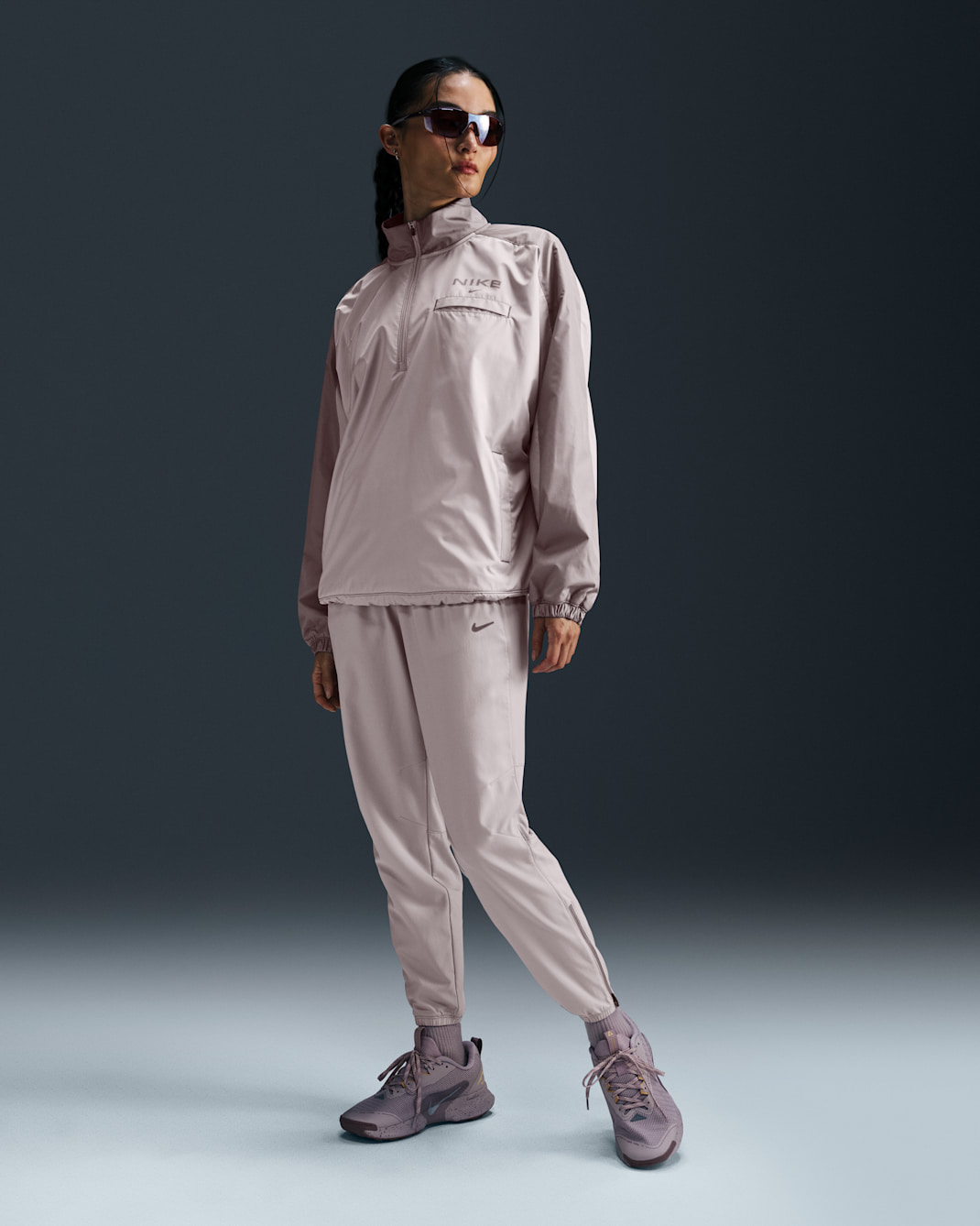 Nike 女款 Dri-FIT 跑步長褲 - Platinum Violet/Light Violet Ore/Light Violet Ore/Taupe Grey