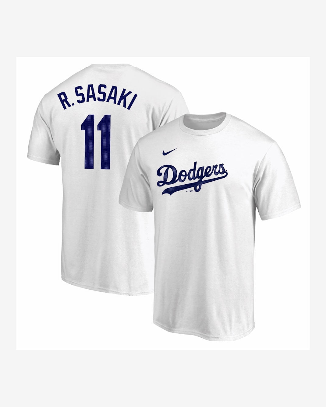 佐々木 朗希 ロサンゼルス ドジャース メンズ ナイキ MLB Tシャツ - ホワイト