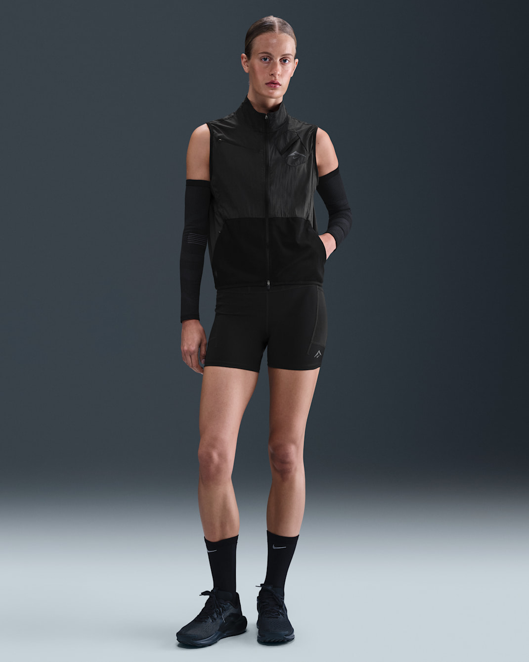 Nike Trail Women's Dri-FIT High-Waisted 10cm (approx.) Tight Running Shorts - Black/Black