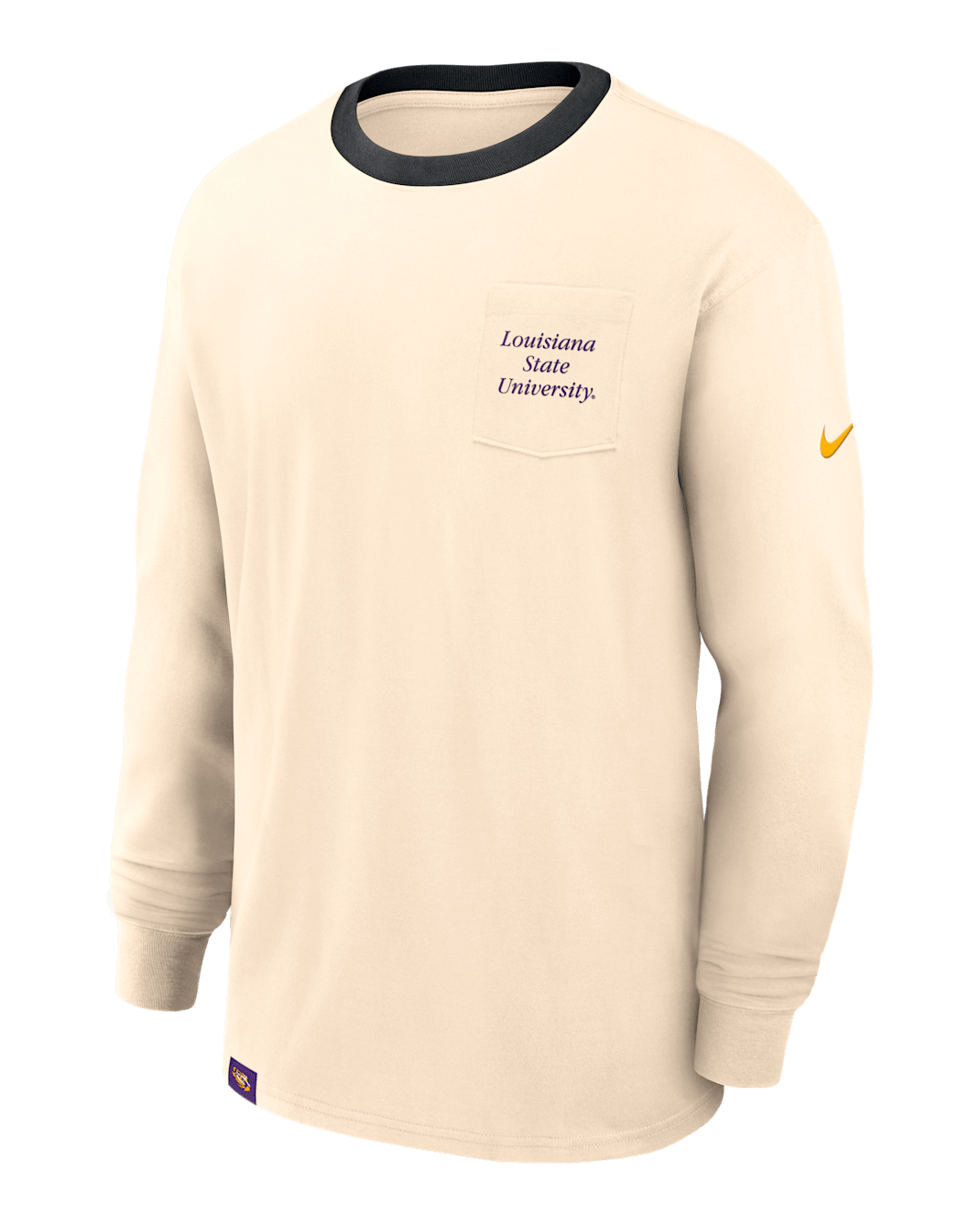 LSU Athletic Prep Max90 Pocket Logo Men's Nike College Long-Sleeve T-Shirt - Natural