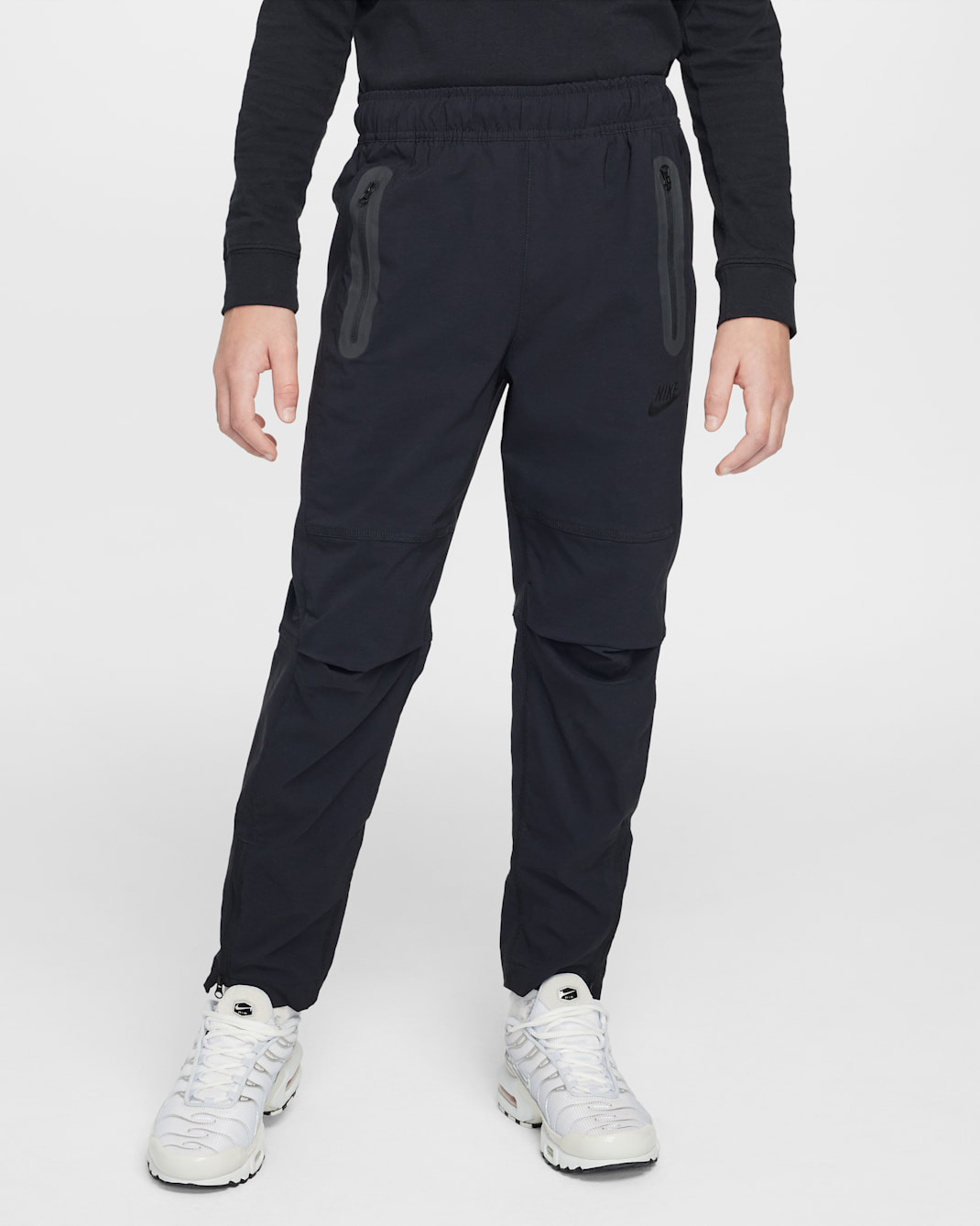 กางเกงขายาวแบบทอเด็กโต Nike Tech (ชาย) - ดำ/ดำ