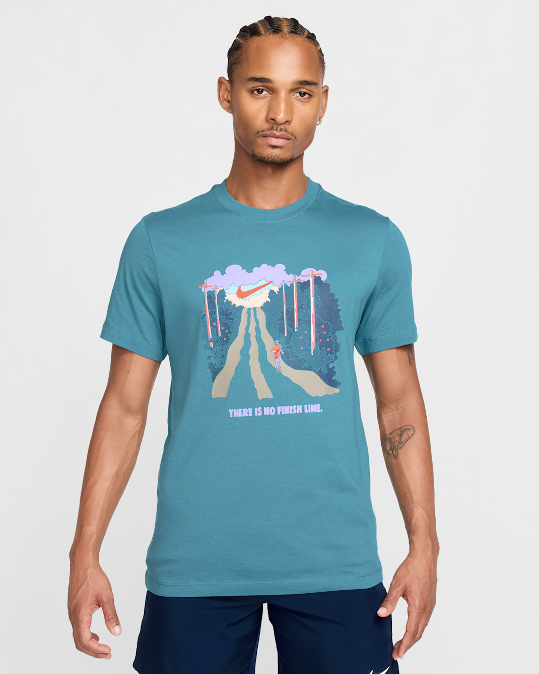 Playera de correr para hombre Nike - Azul humeante