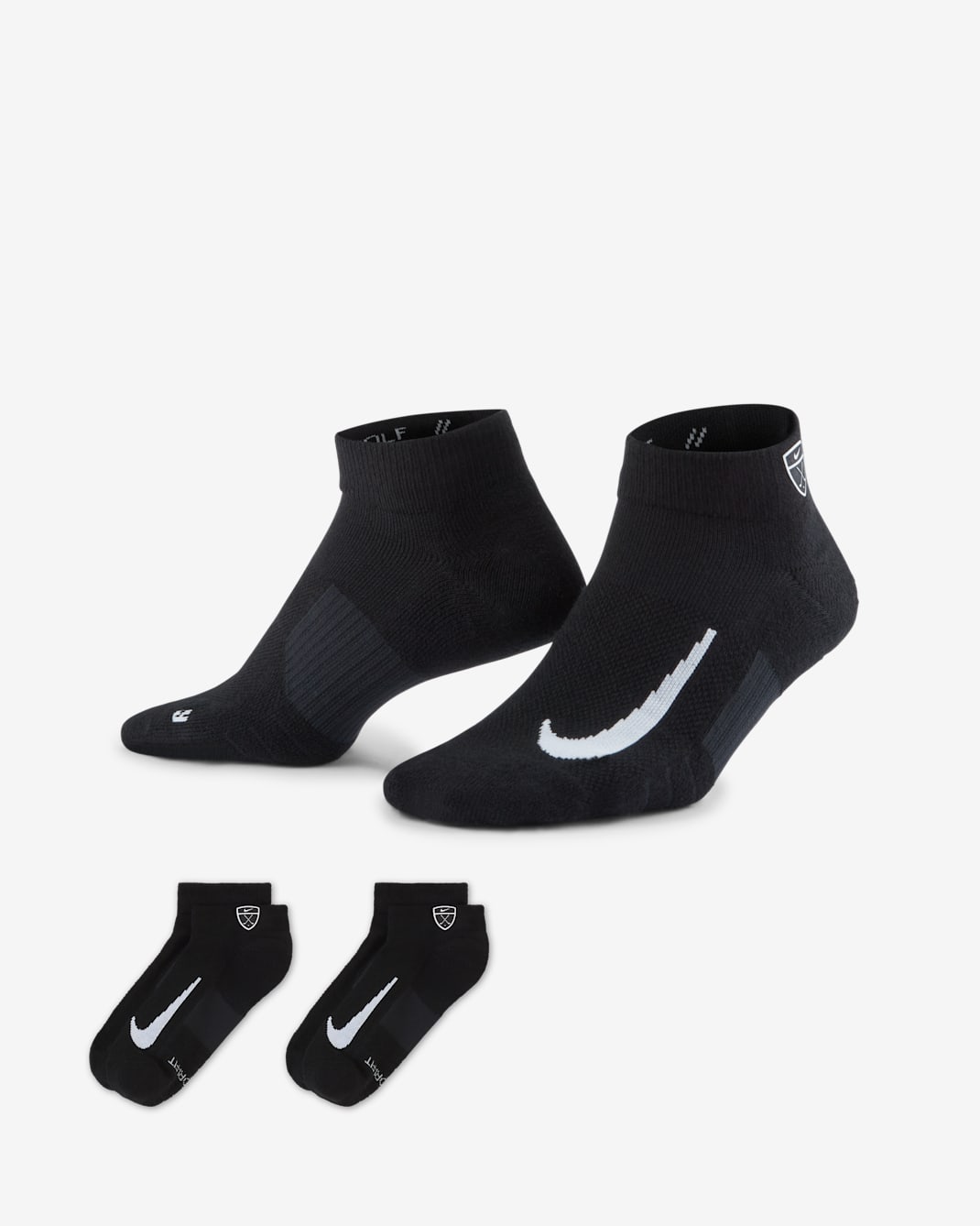 Calcetines cortos de golf Nike Multiplier Low (2 pares) - Negro/Blanco