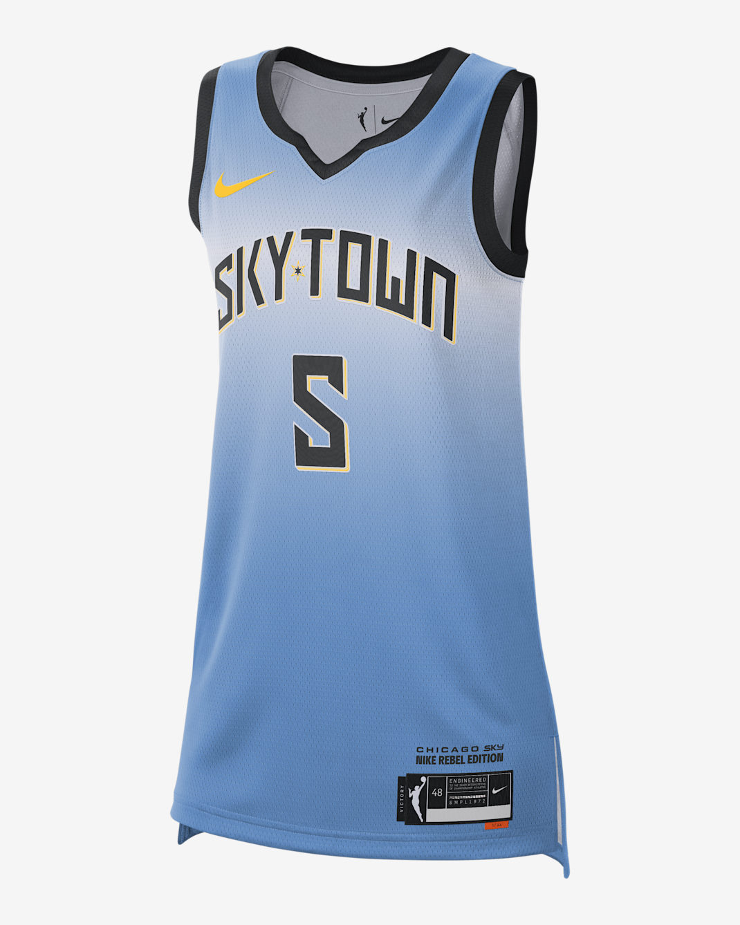 Jersey Nike Dri-FIT de la WNBA Victory Angel Reese Chicago Sky 2024 Rebel Edition - Costa/Amarillo