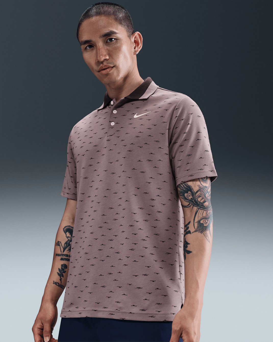 나이키 투어 남성 드라이 핏 골프 폴로 - 토프 그레이/페일 아이보리