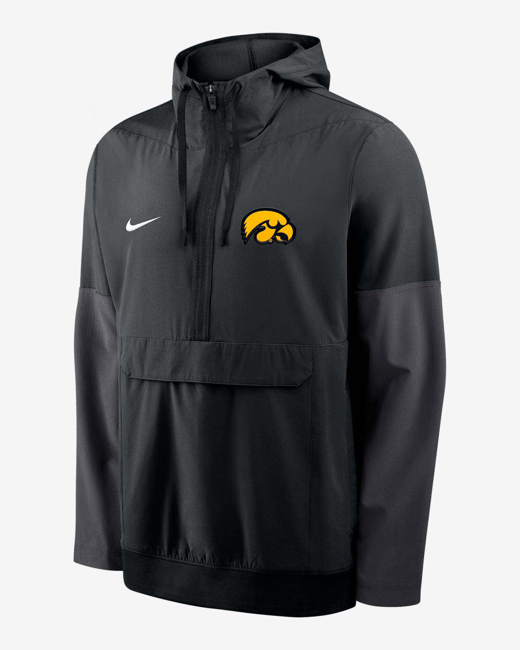 Iowa Anorak Men's Nike College 1/2-Zip Hooded Jacket - Black