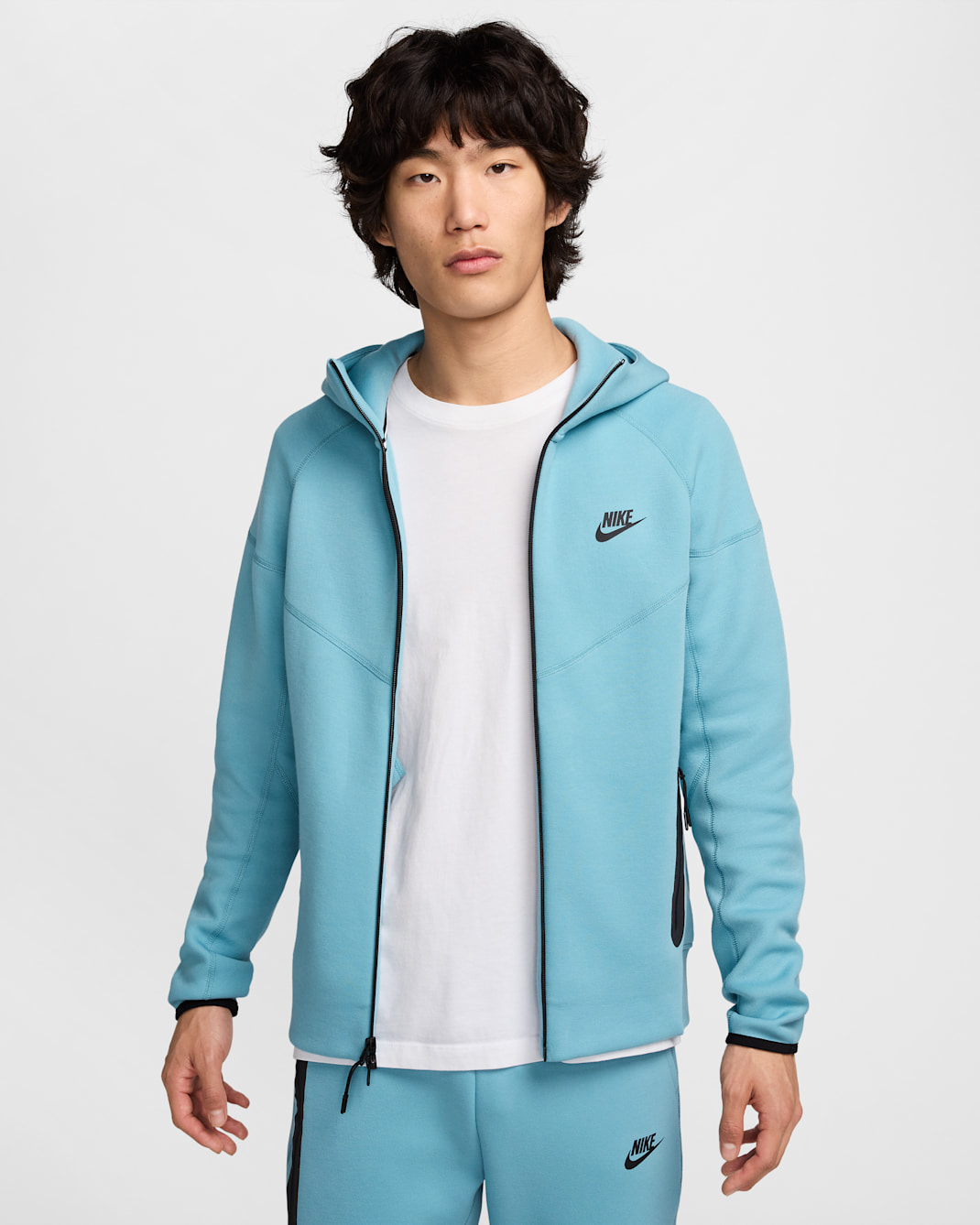 Nike Sportswear Tech Fleece Windrunner Men's Full-Zip Hoodie - Denim Turquoise/Black
