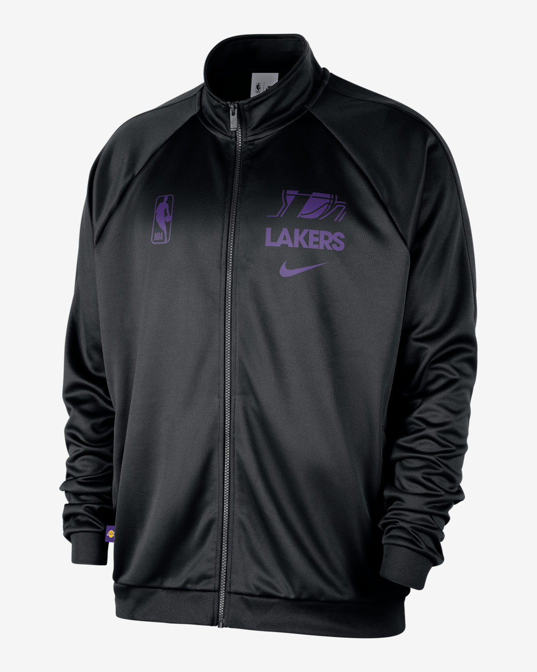 Los Angeles Lakers Club Courtside Men's Nike NBA Poly-Knit Track Jacket - Black