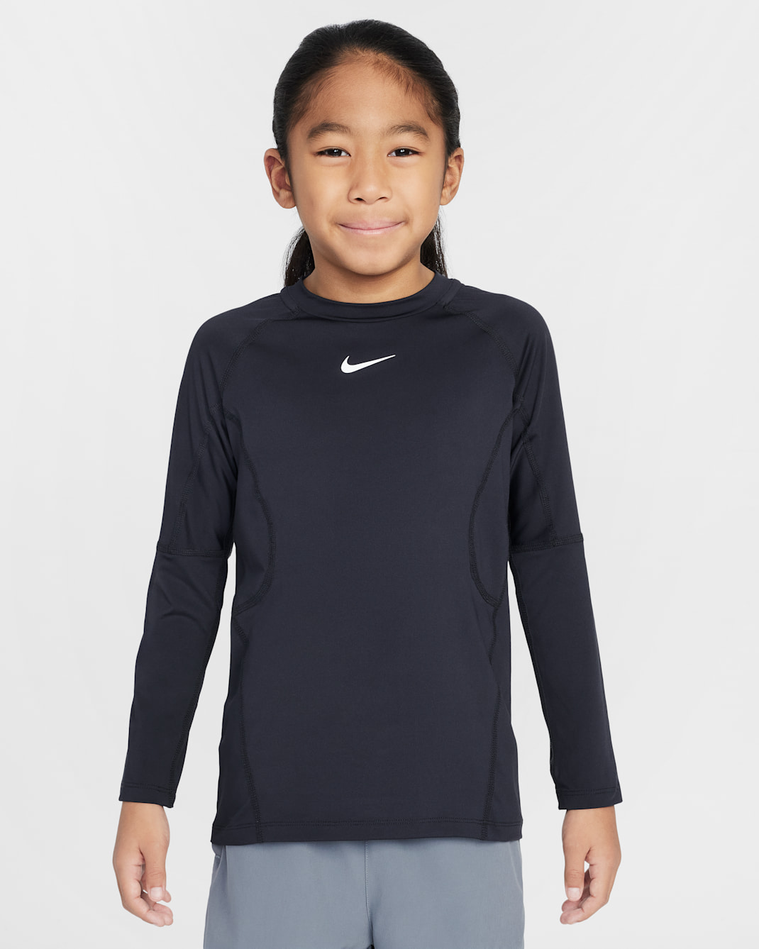 Nike Little Kids' Dri-FIT Pro Long Sleeve Top - Black