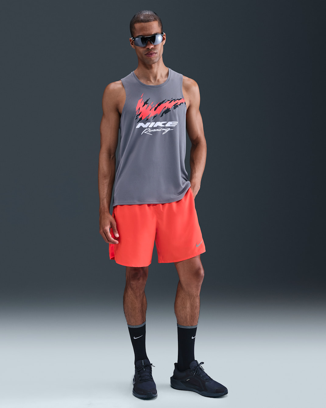 Nike Challenger Men's Dri-FIT 18cm (approx.) 2-in-1 Running Shorts - Bright Crimson/Bright Crimson/Black