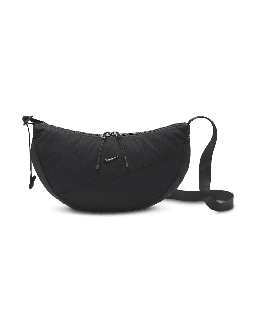 กระเป๋าพาดลำตัวทรงพระจันทร์เสี้ยว Nike Aura (4 ล.) - ดำ/ดำ/Gunmetal
