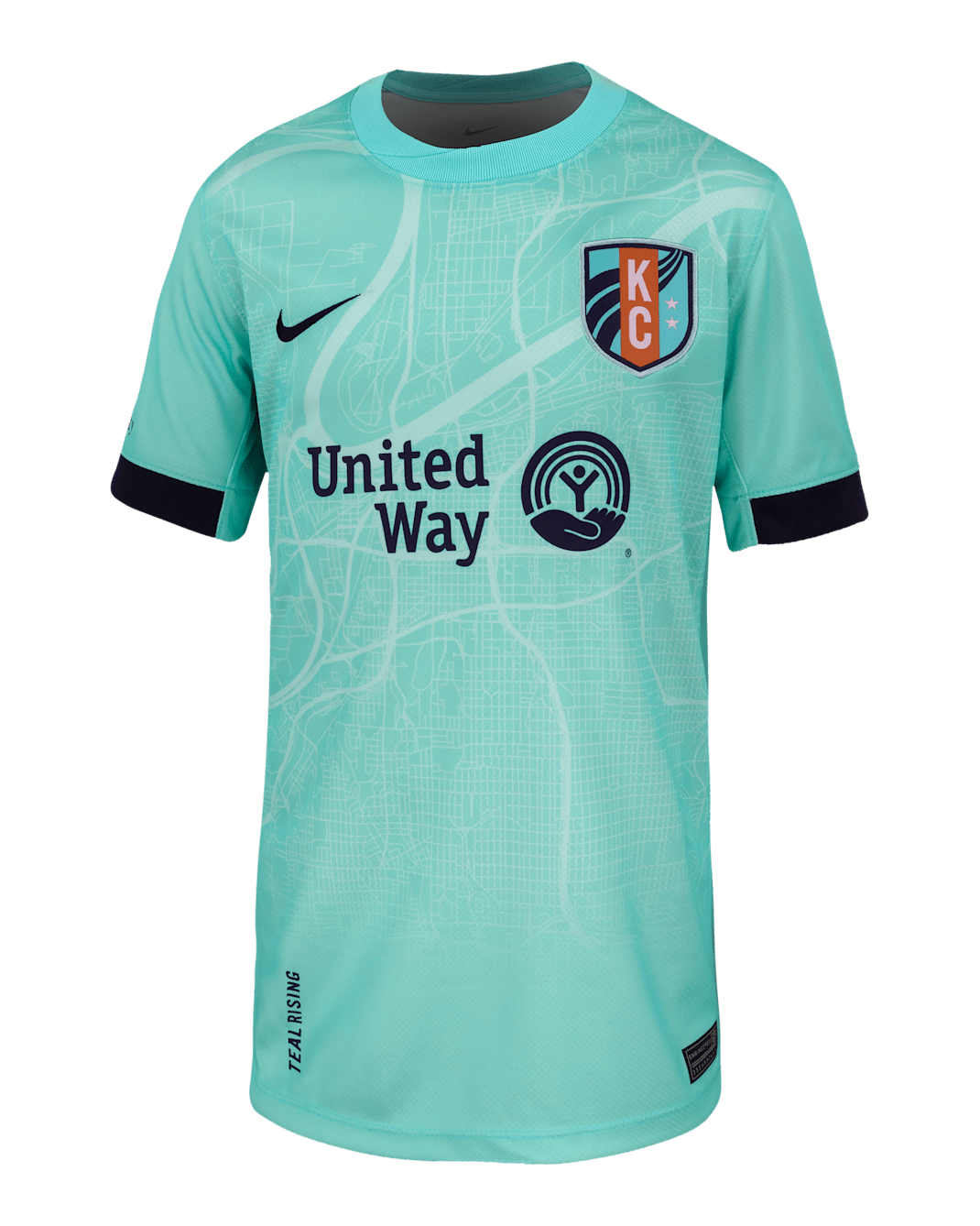 KC Current 2025 Stadium Away Big Kids' Nike Dri-FIT NWSL Replica Jersey - Hyper Turquoise/Hyper Turquoise