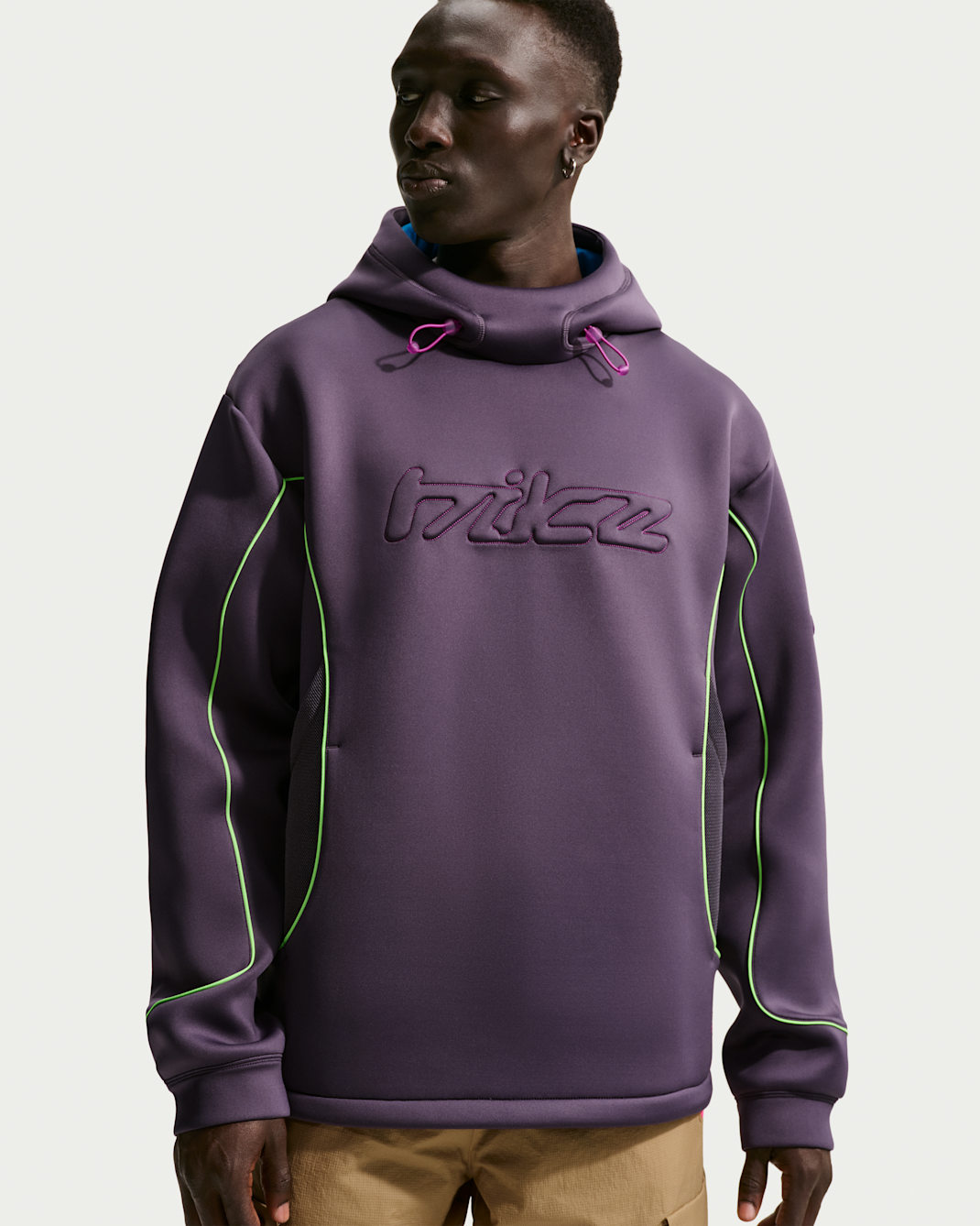 Nike Project F.R.O.G. Men's Bubble Mesh Pullover Hoodie - Dark Raisin/Brilliant Blue/Voltage Green/Vivid Purple