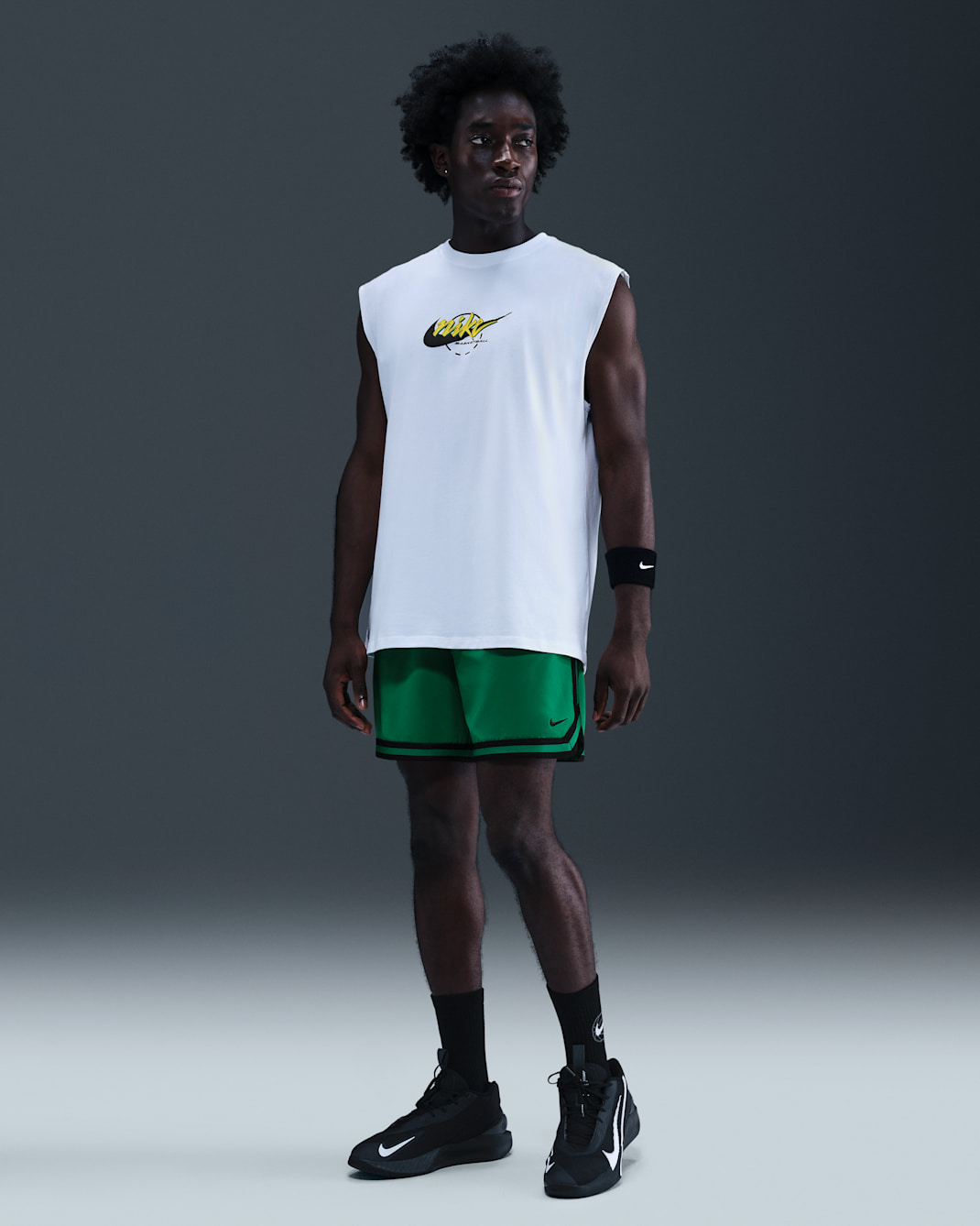 Shorts de básquetbol de tejido Woven UV Dri-FIT de 15 cm para hombre Nike DNA - Malaquita/Negro/Negro