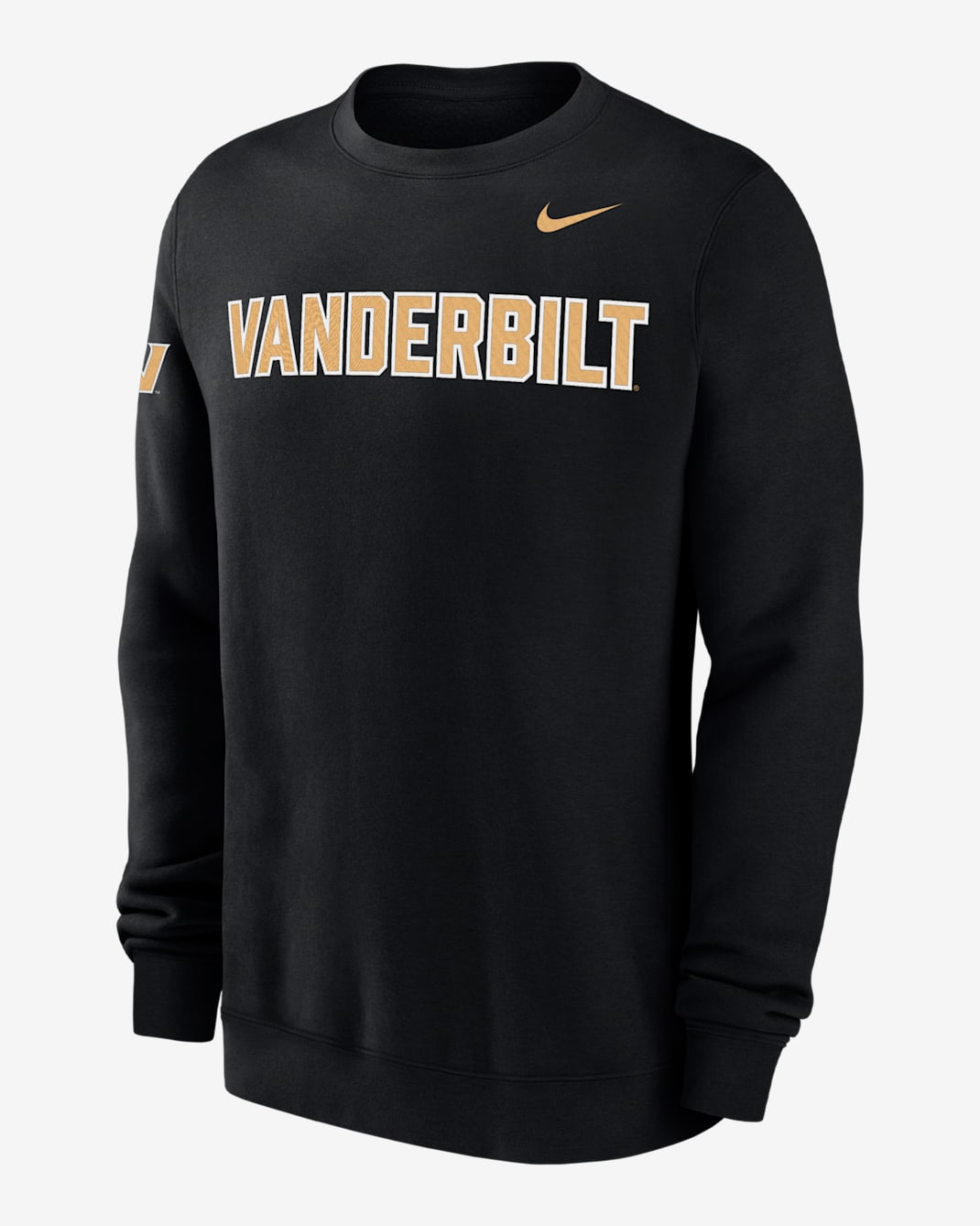 Vanderbilt Club Fleece Men's Nike College Crew-Neck Sweatshirt - Black