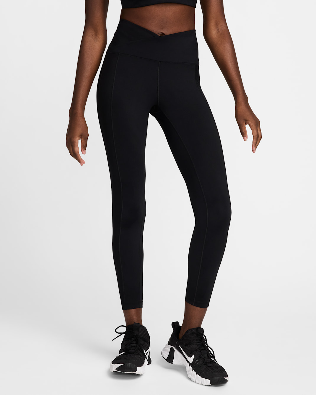 Leggings a 7/8 a vita alta Nike One Wrap – Donna - Nero/Cool Grey