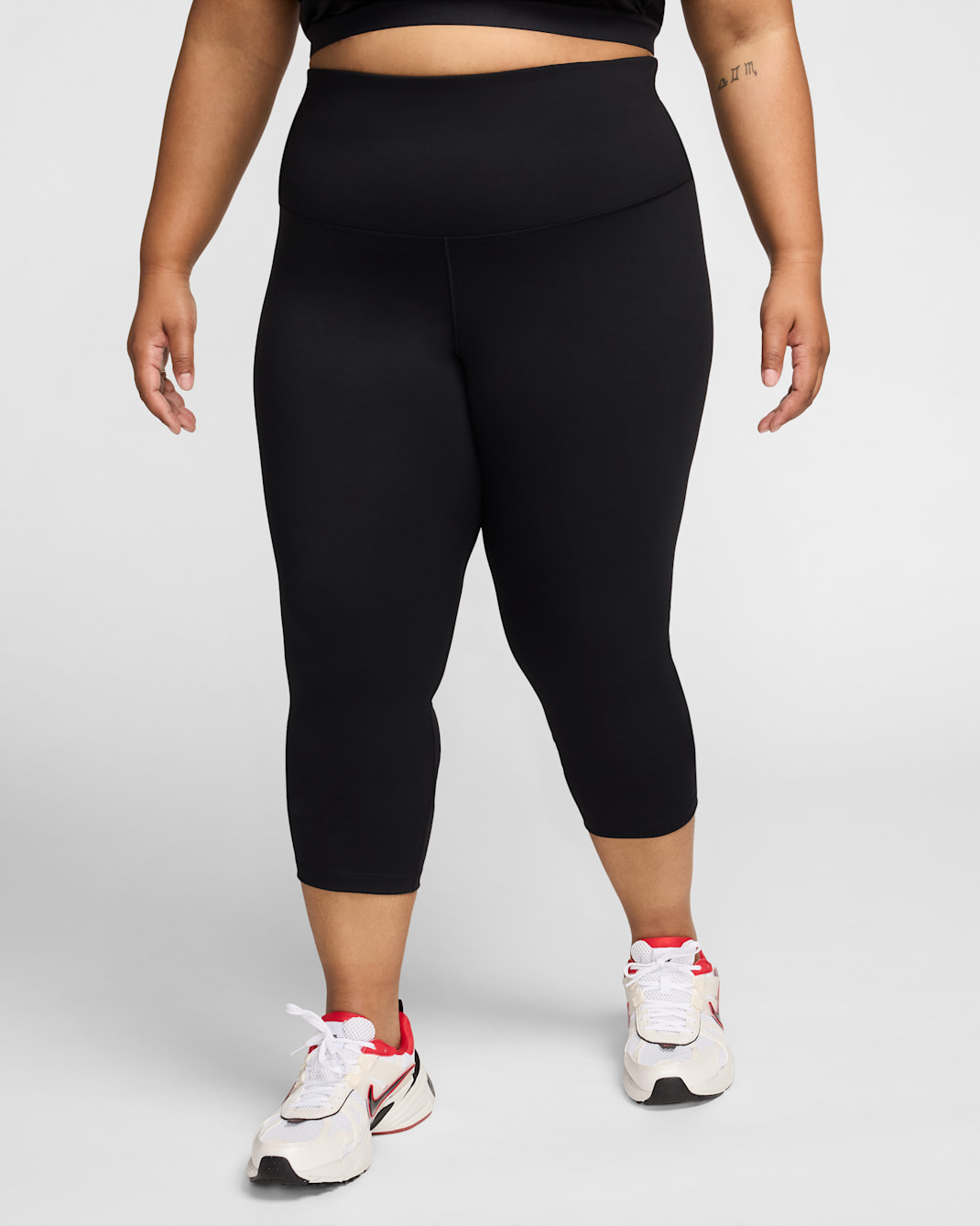 Nike One Women's High-Waisted Crop Leggings (Plus Size) - Black/Black