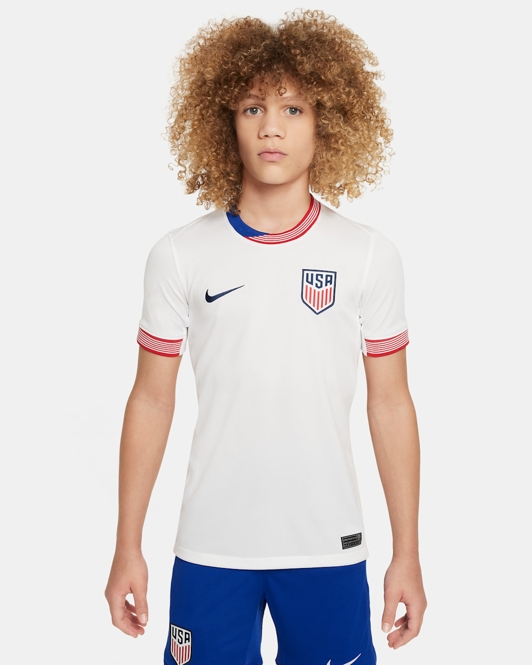 USMNT 2024 Stadium Home Big Kids' Nike Dri-FIT Soccer Replica Jersey - White