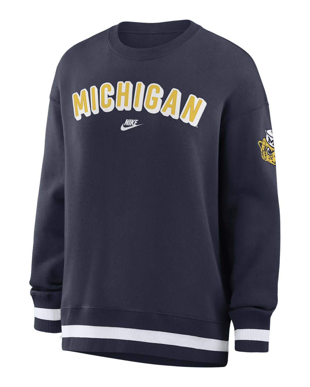 Michigan Legacy Phoenix Women's Nike College Oversized Pullover Crew - College Navy