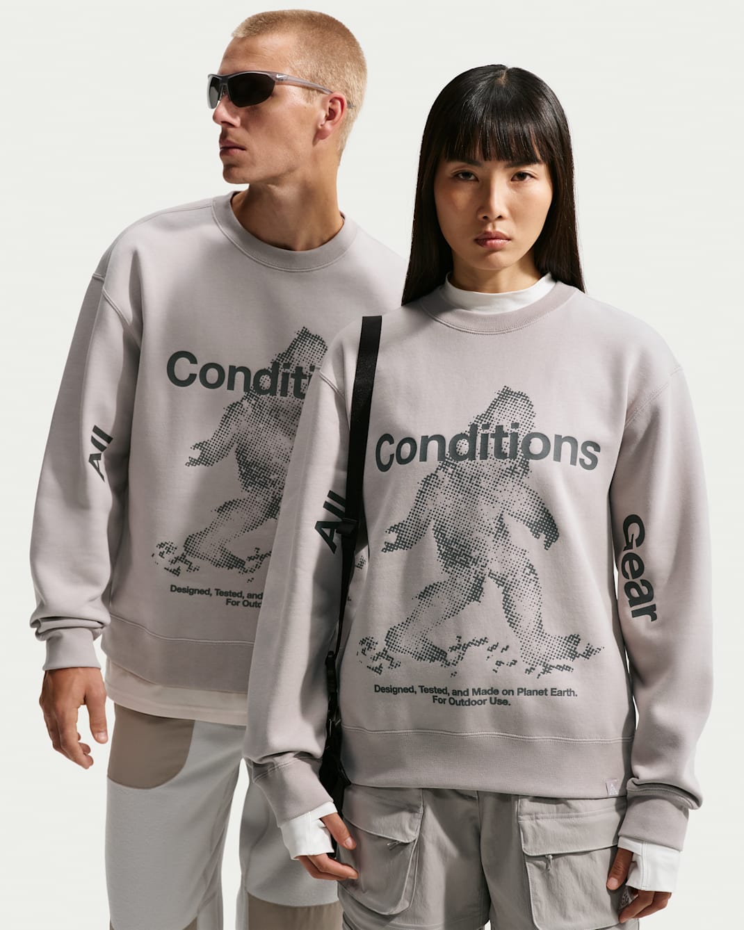 Sudadera de cuello redondo sin cierre Therma-FIT para hombre Nike ACG "Tuff Fleece" - Gris universitario