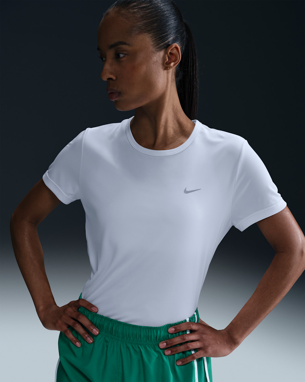 Haut de running à manches courtes Dri-FIT Nike Tempo pour femme - Blanc