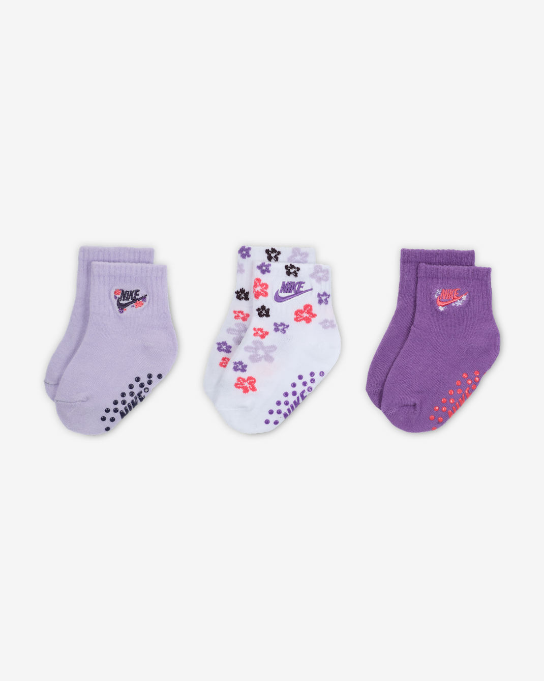 Nike Fresh Cut – Griffige Socken (Babys, 12–24 M, 3 Paar) - Hydrangeas