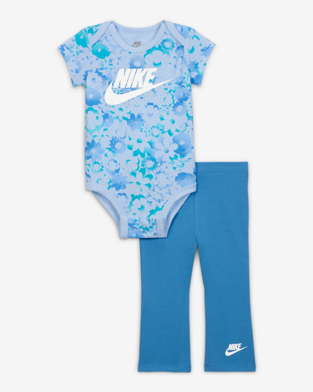 Conjunto de dos piezas de body y leggings para bebé Nike Flow-Ral - Azul extremo