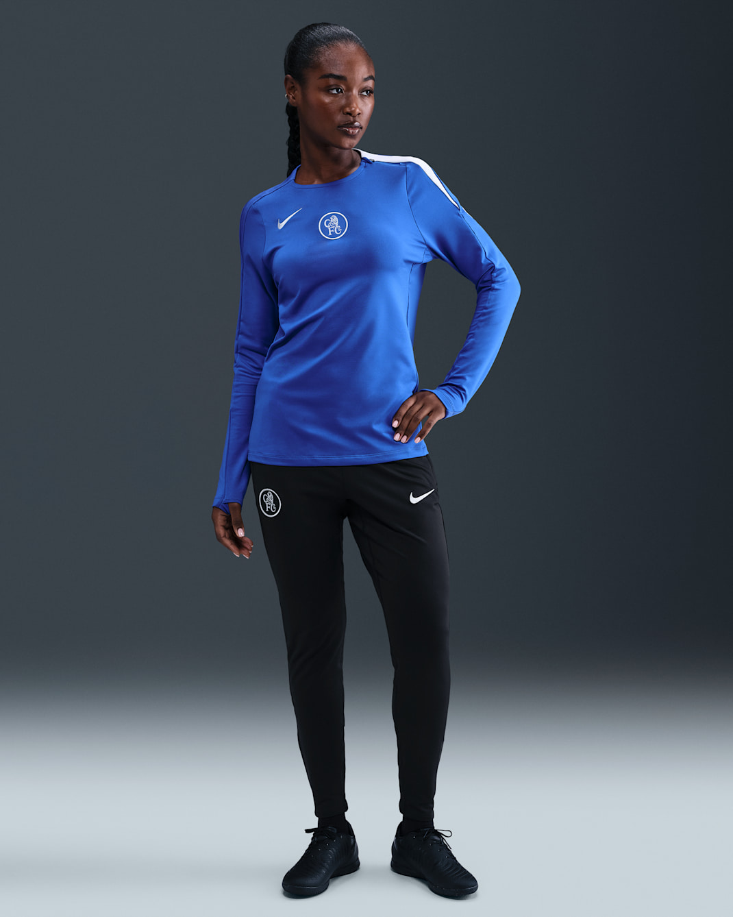 Chelsea F.C. Strike Third Women's Nike Dri-FIT Total 90 Football Knit Pants - Black/Field Silver/Field Silver