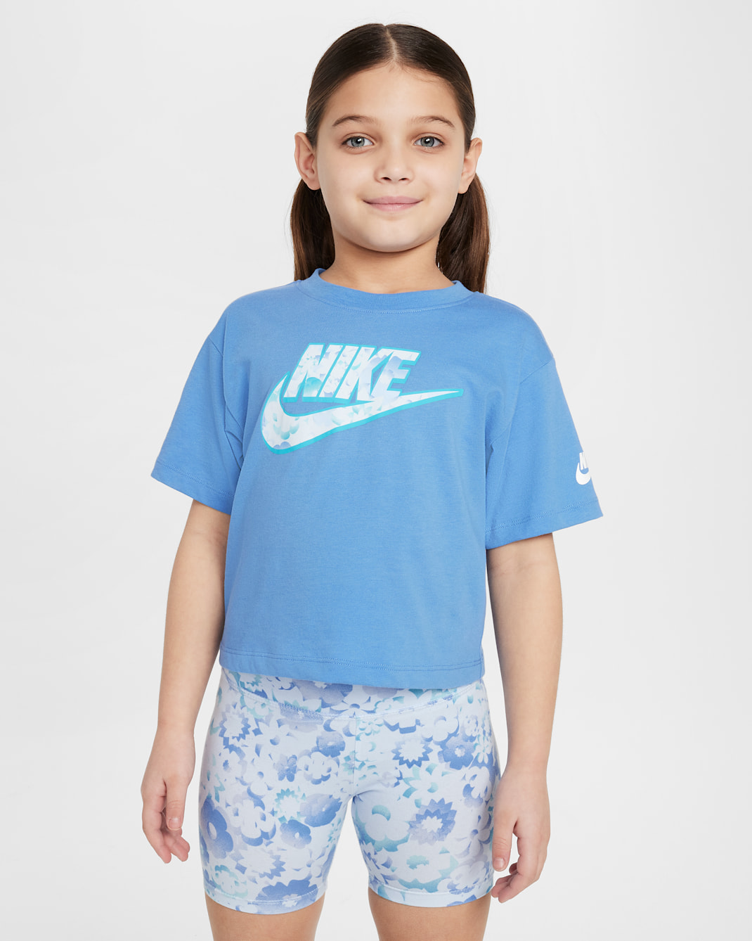 Nike Flow-Ral Little Kids' Boxy Graphic T-Shirt - Blue Beyond