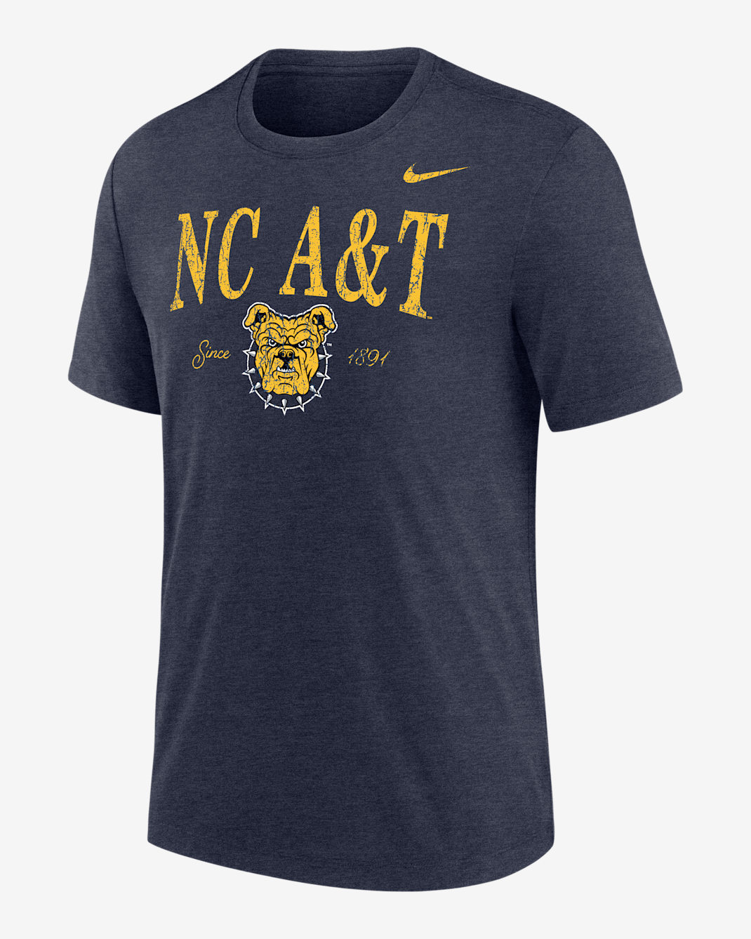 Nike College (North Carolina A&T University) Men's Tri-Blend Short-Sleeve T-Shirt - College Navy