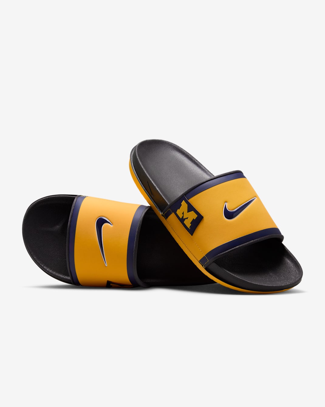 Nike College Offcourt (Michigan) Slides - Amarillo/Dark Smoke Grey/College Navy